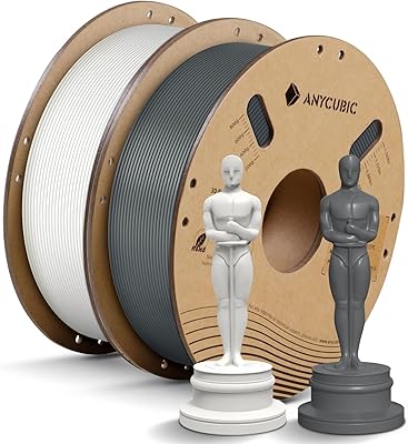 28 – ANYCUBIC PLA+ 3D Printer Filament Bundle, PLA Plus 1.75mm Dimensional Accuracy +/- 0.02mm, Fit Most FDM 3D Printers, 1KG Spool, 2KG White+Gr…