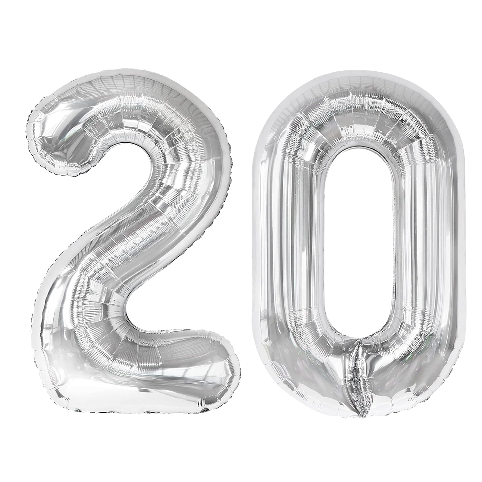Photo 1 of 20 Balloon - Silver Birthday Number Balloons, 40 Inch Decorations Men Women