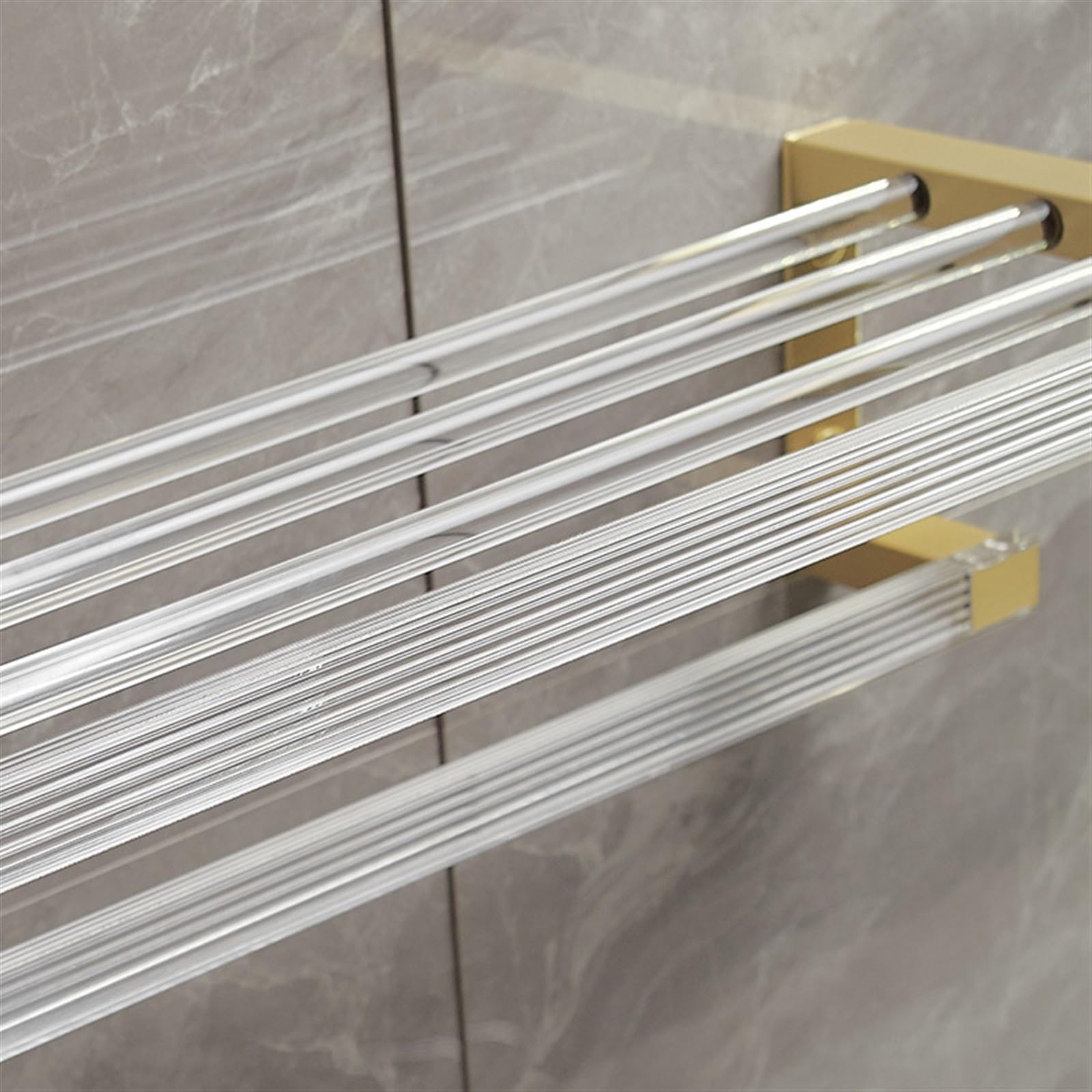 Scaffale portasciugamani in acrilico, organizer decorativo per bagno, cucina, soggiorno, camera da letto, versatile sistema di scaffalatura a parete nero
