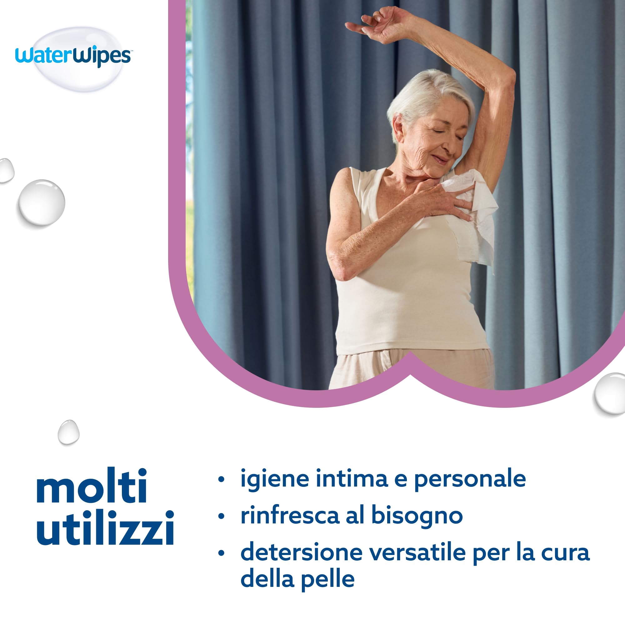 WaterWipes Sensitive+ Body & Intimate Wipes, 90 Pezzi (3 Confezioni), 99,9% Acqua, Senza Profumo