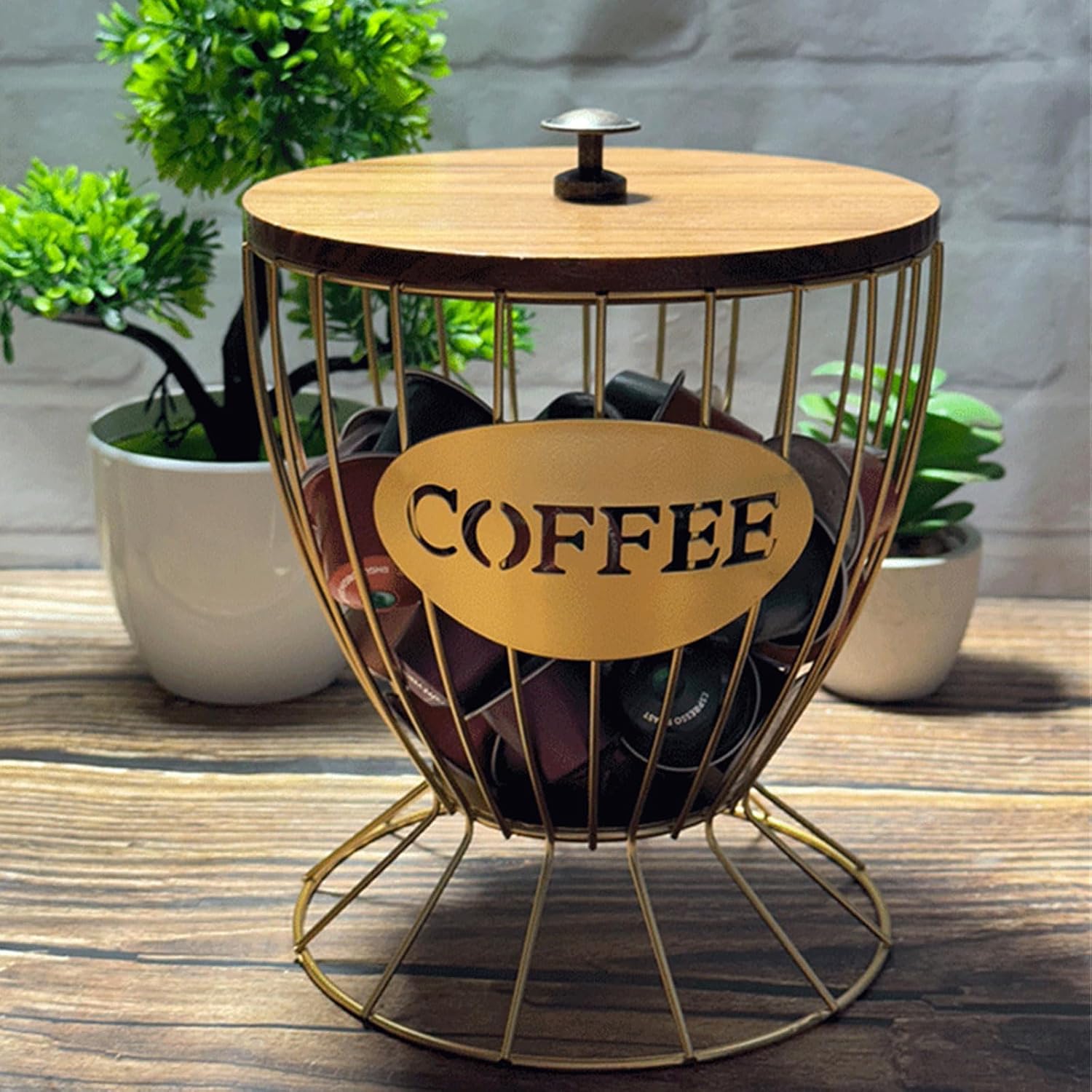 Stylish Coffee Pods Holder with Lid Functional Pods Storage Rack with Lid Stand Organizers for Easy Access Storage Basket