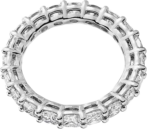 Miniatura 3 de PAVOI 14K Gold Plated Eternity Ring for Women - Square-Cut Cubic Zirconia Rings - Stackable Love Wedding Band