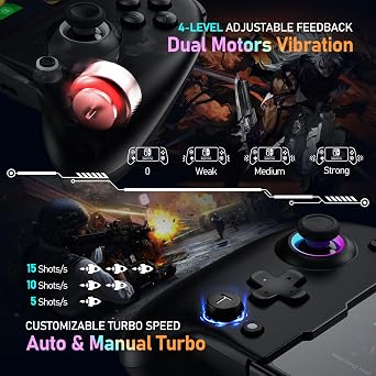 GMBACK Switch Controller Hall Effect Joysticks & 4 Looping Macro Buttons