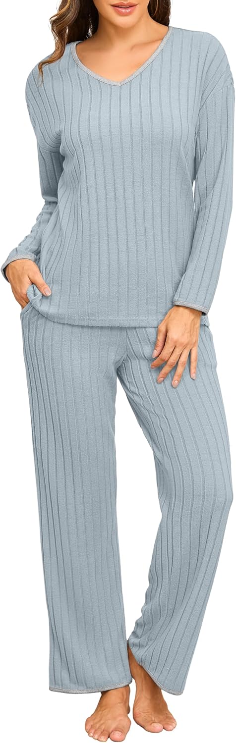 PrinStory Womens Pajamas Set Fall and Winter Ladies Pjs Long Sleeve 2 Piece Pajama Lounge Sets - Image 4