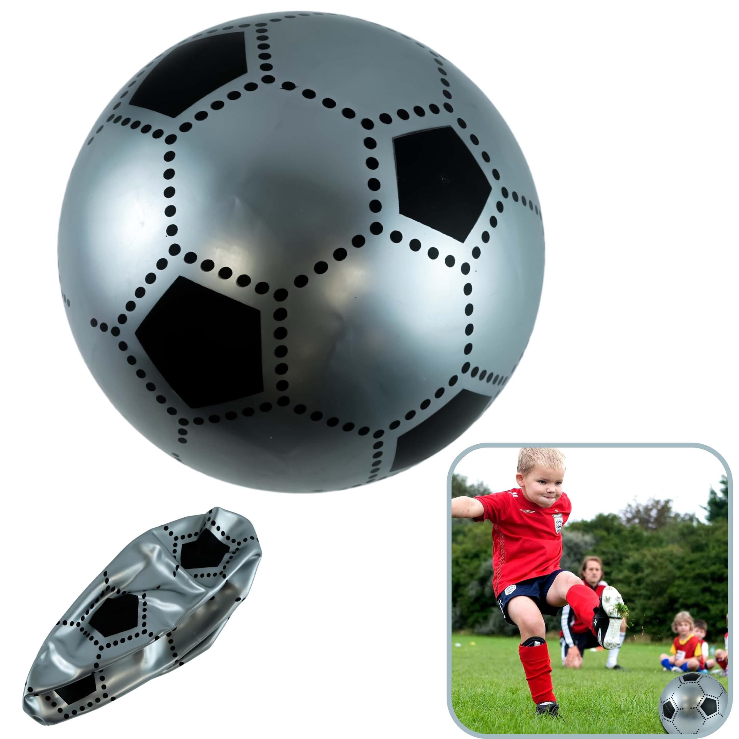 SRV Hub Inflatable Beach Ball for Kids and Adults, Inflatable Blow Up Soccer Ball for Indoor, Xmas Kid Games Outdoor Activities, Sports Game Christmas Party Supplies 23cm
