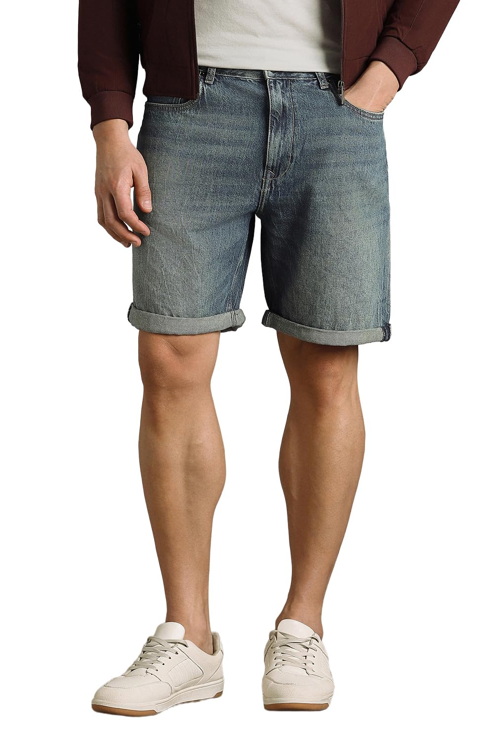 louis philippe Men Blue Solid Shorts-picture-12