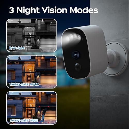 Miniatura 9 de JOOAN Cámara de seguridad 2K inalámbrica para interiores y exteriores, cámara de batería para vigilancia en el hogar, 2.4G WiFi IP66, impermeable,