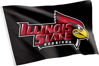 Desert Cactus Illinois State University ISU Flag - 3 x 5 Feet Redbirds Banner, Indoor/Outdoor Durable Fabric, 100% Polyester Design (Style A)
