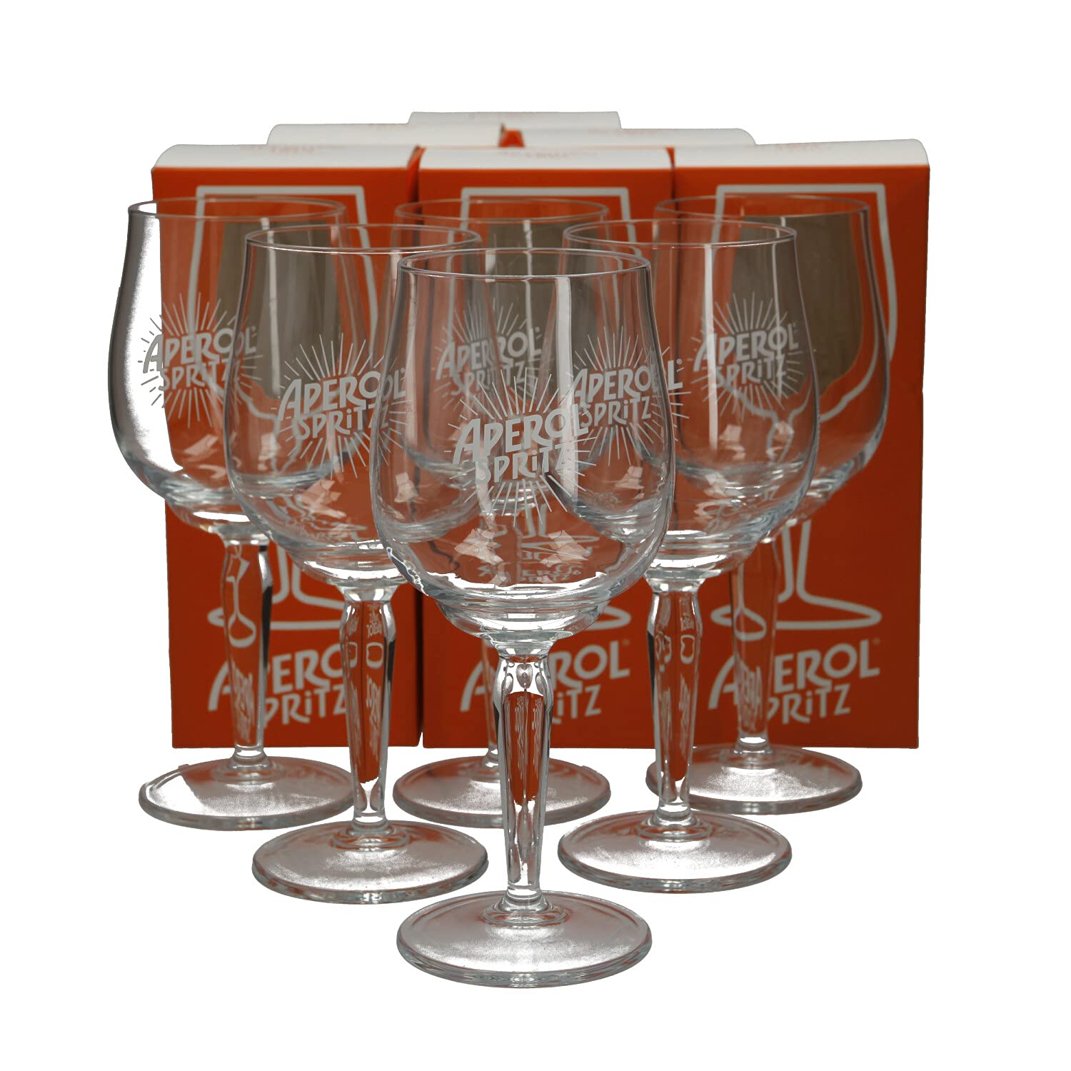 APEROL Spritz Lot de 6 verres à cocktail en verre à pied 51 cl