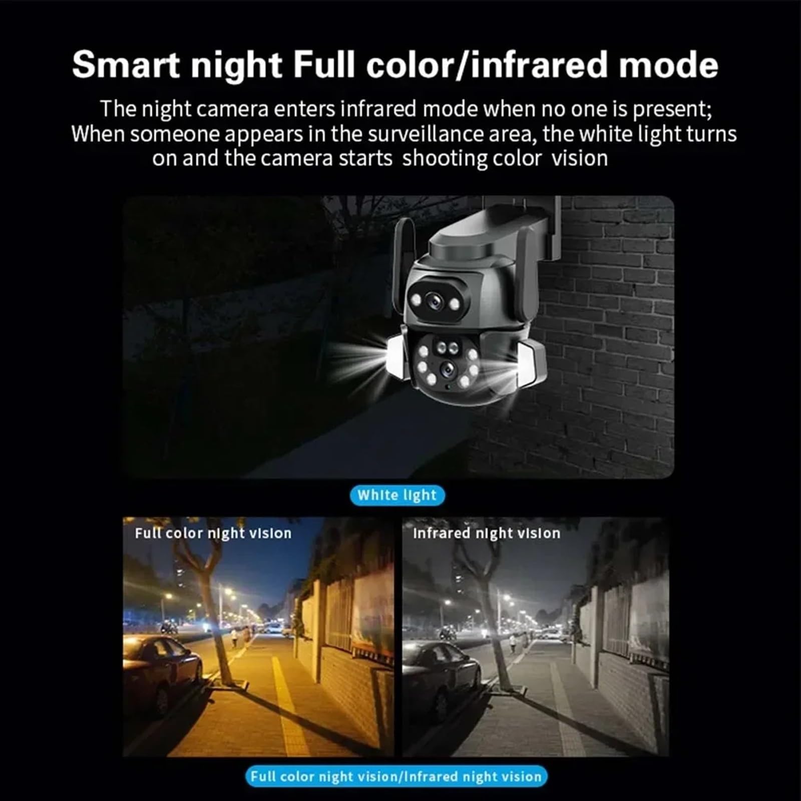 Caméra de sécurité, Caméra 4K 8MP PTZ, Double écran, binoculaire 8MM, Suivi Automatique du Corps AI, vidéosurveillance Intelligente, Surveillance étanche IP66(8MP Camera 32GB)