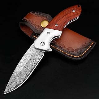KOMWERO Damascus Pocket Knife
