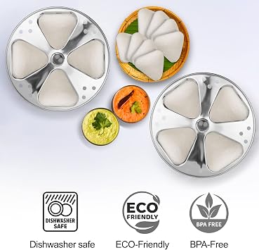 KSJONE Stainless Steel Idli Stand | 4-Plates Idli | Idli Preparation | Supreme Quality Food Grade Idli Stand | Makes 16 Idlis (Traingle Shape)
