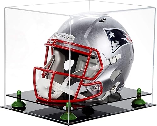Miniatura 132 de vitrina de acrílico tamaño real casco fútbol americano.