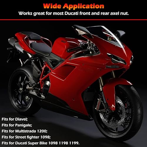Miniatura 3 de Bonbo Herramienta de enchufe de tuerca para eje de rueda delantera y trasera para Ducati motocicleta, ATV, Super Bike 1098 1198 1199 Panigale