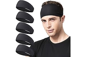 Mens Running Headband: 5-Pack Sweatband