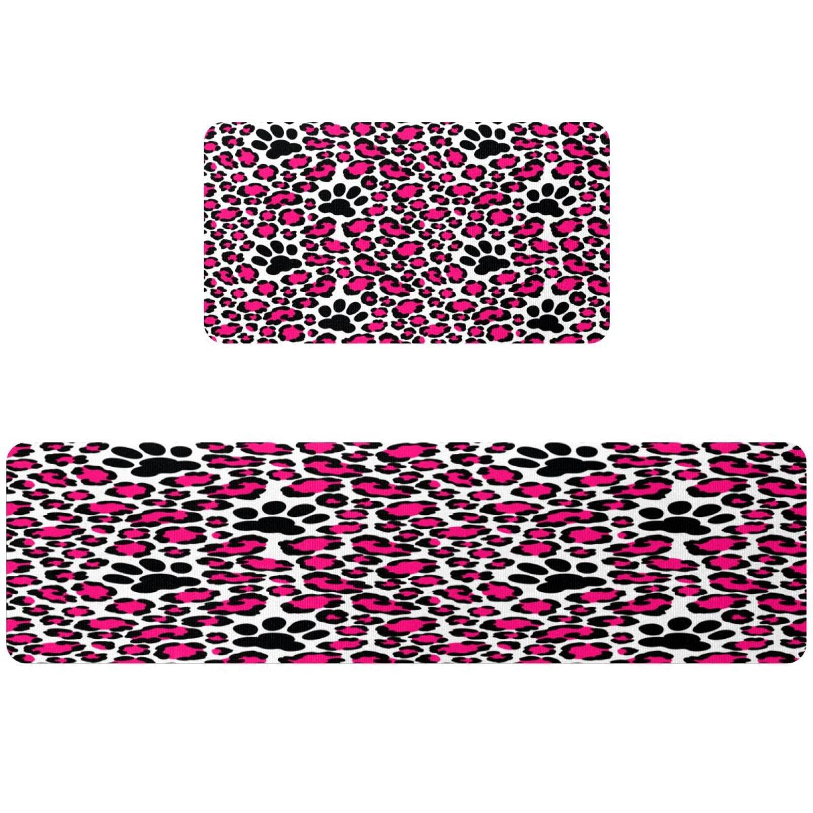Tapis de cuisine léopard lavables et antidérapants - Lot de 2 pièces pour la maison