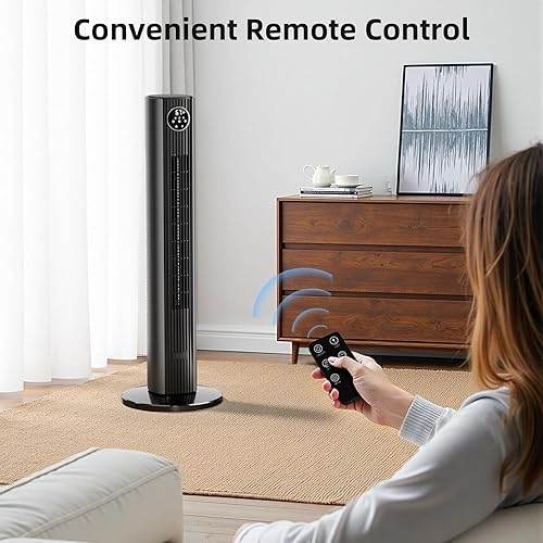 Miniatura 7 de Antarctic Star Ventilador de torre de 35 pulgadas, portátil, eléctrico, oscilante, ventilador oscilante de 85, refrigeración silenciosa, control