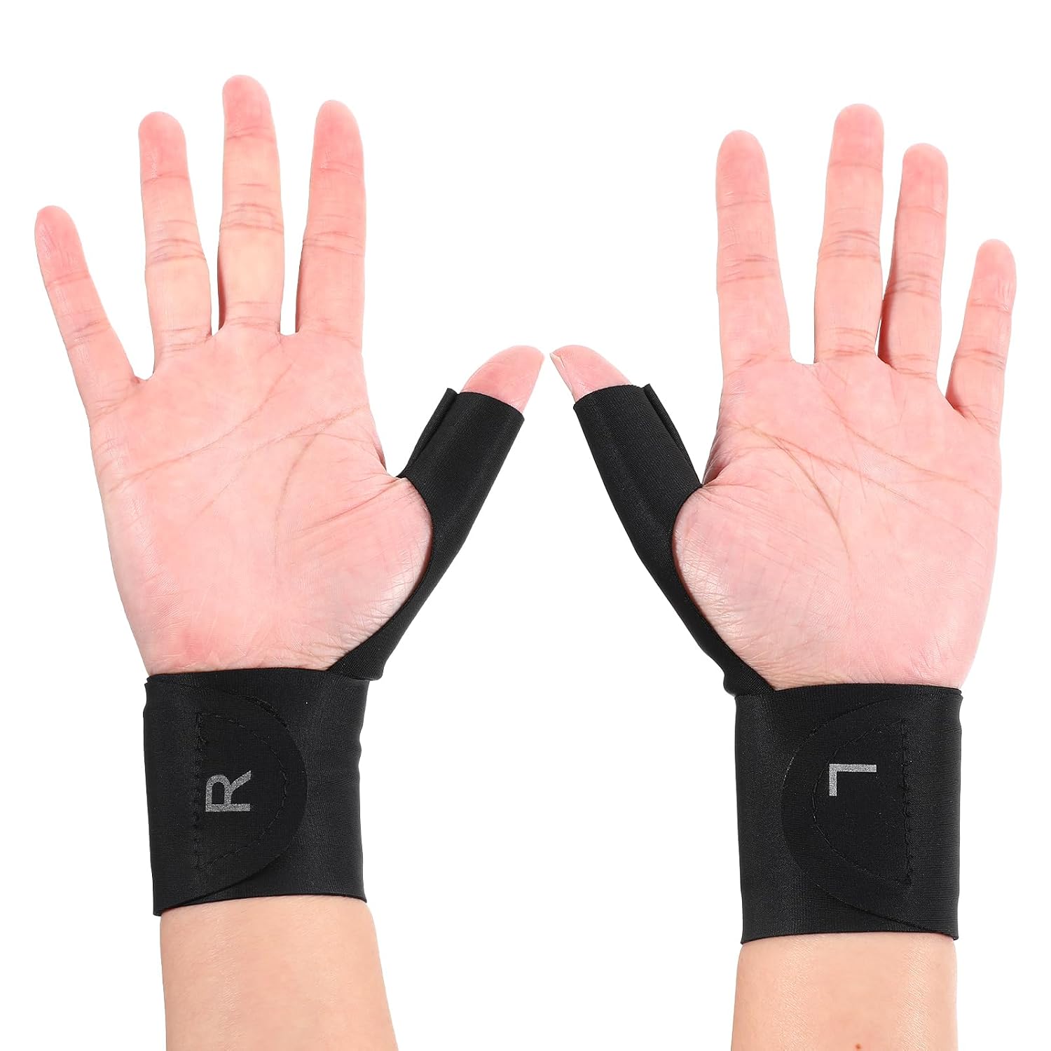 2 Pcs Thumb Wrist Brace Compression Sleeve for Arthritis Pain Relief Protector, Elastic Wrist Support Glove for Women and Men Hand Pain Relief, Arthritis, Tendonitis, Sprain (Black)