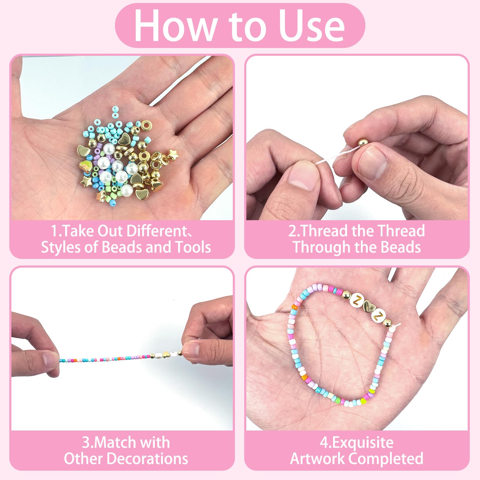 13210 Pcs Friendship Bracelet Beads Kit, 3mm Clay Beads Bracelet Making Kit - Image 4