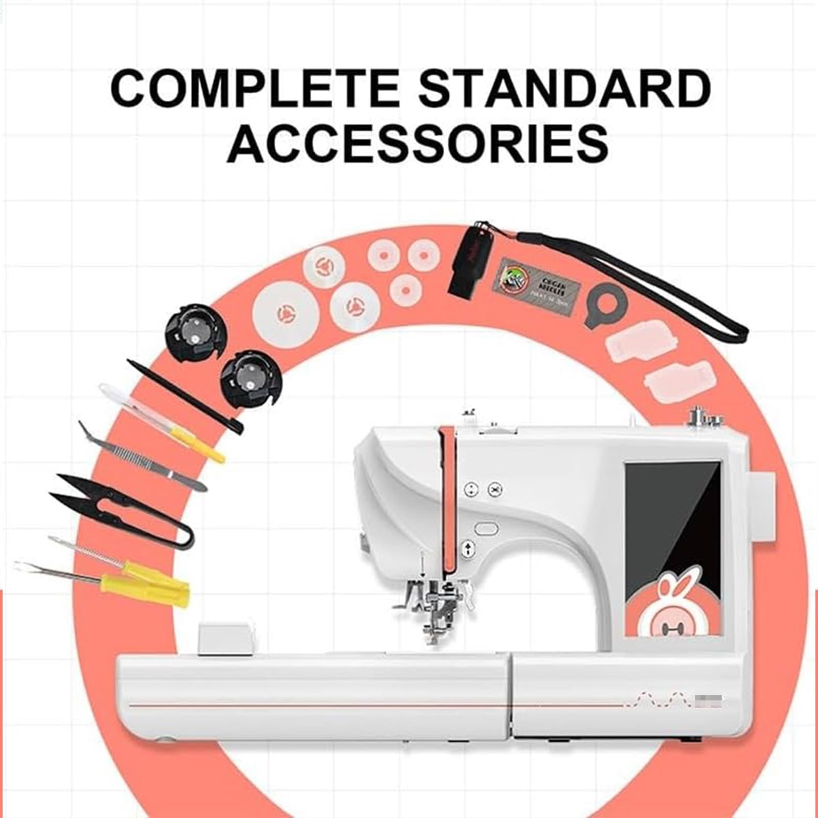 Amazon | ミシン、USBフラッシュドライブ付き家庭用自動刺繍ミシン