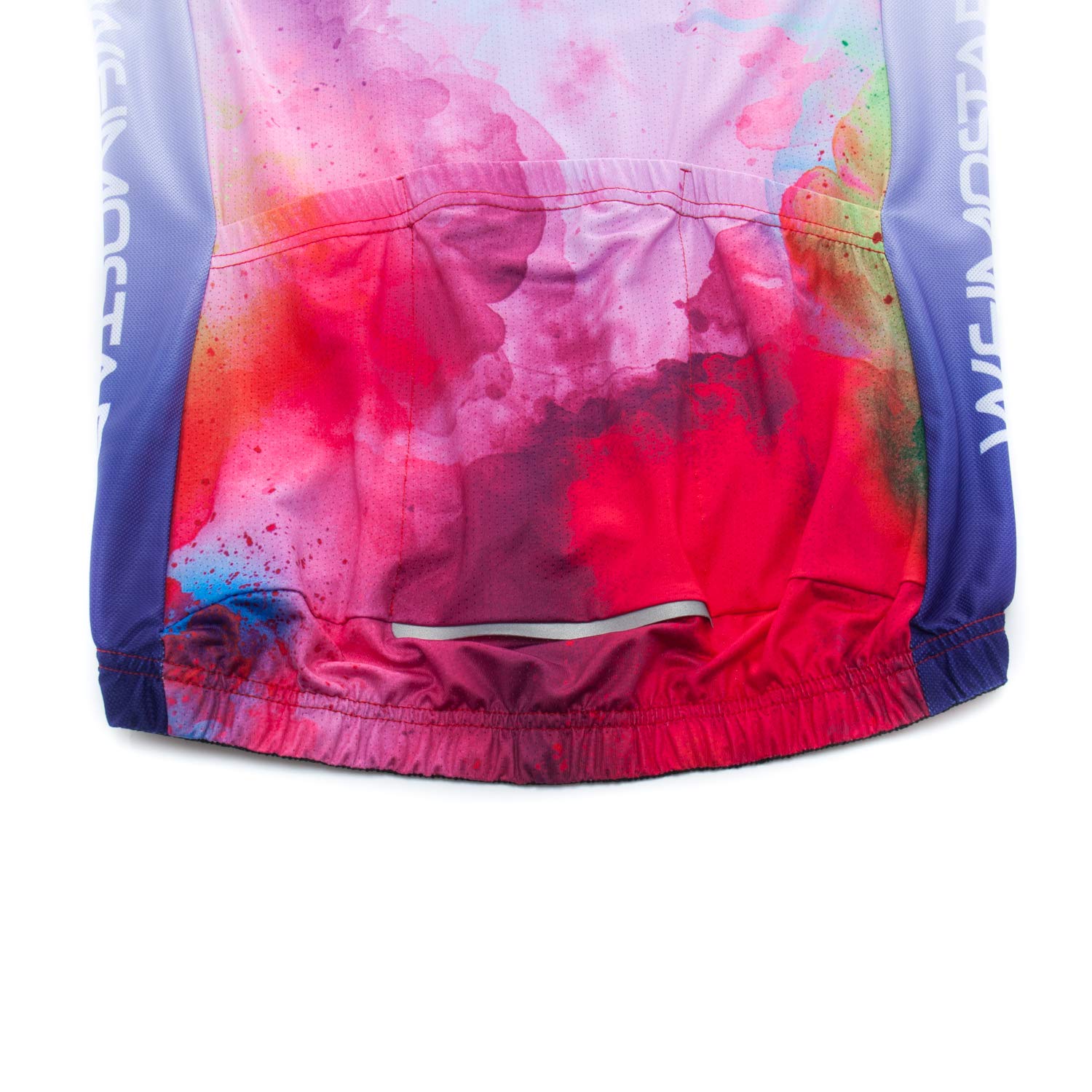 Chaqueta de ciclismo de manga corta para mujer, diseño de flores, con cinta reflectante grande