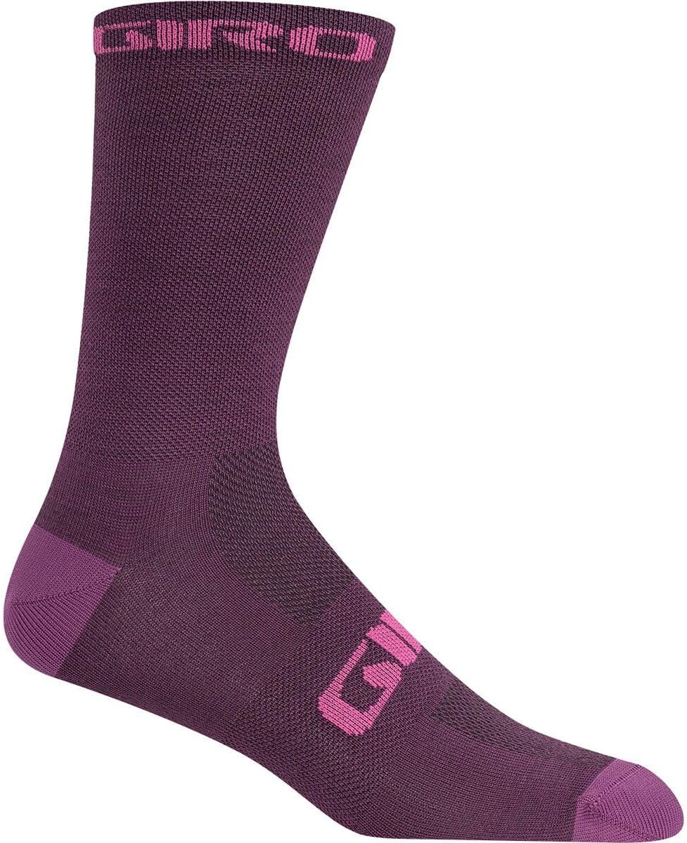 Giro Seasonal Merino Wool Adult Cycling Socks - Dark Cherry/Raspberry (2024), Large