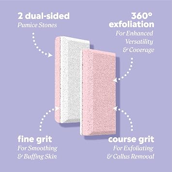 Onyx Professional Double Sided Pumice Stone, 2 Pack - 100% Siliglass Callus Remover for Feet, Elbows, Knees, Dead Skin, Heels, Hands, Foot File Scrubber Exfoliator, Pumice Stone for Feet
