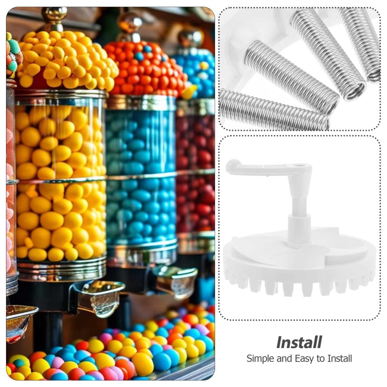 Adjustable Replacement Wheel for Candy Vending Machine Gumball Dispenser Mechanism 5.31X5.31X0.78 Inch Easy Install Candy Machine Part