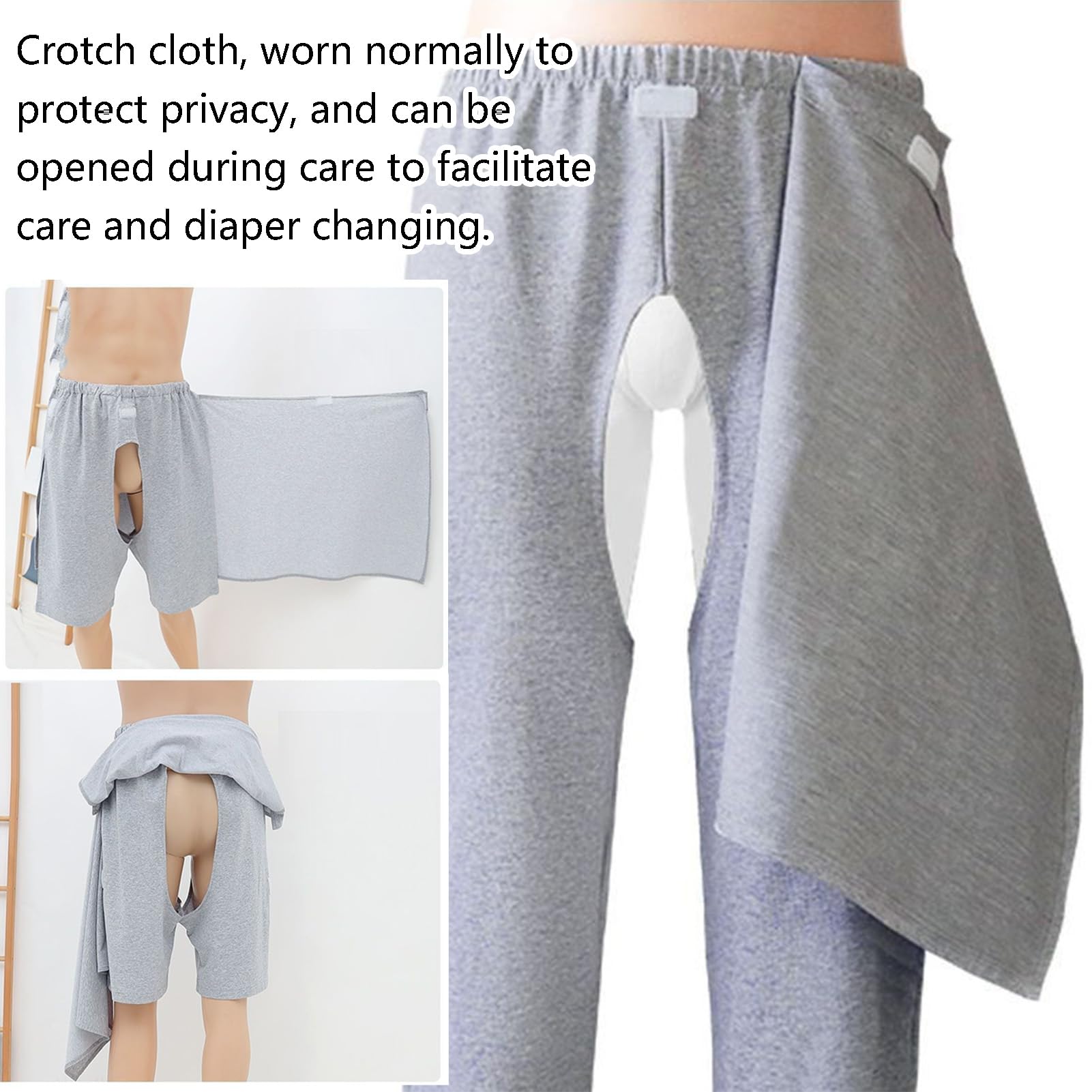 Pantaloni per Incontinenza con Cavallo Aperto E Tessuto di Copertura, Pantaloni Protettivi per La Privacy per Anziani E Donne Postpartum