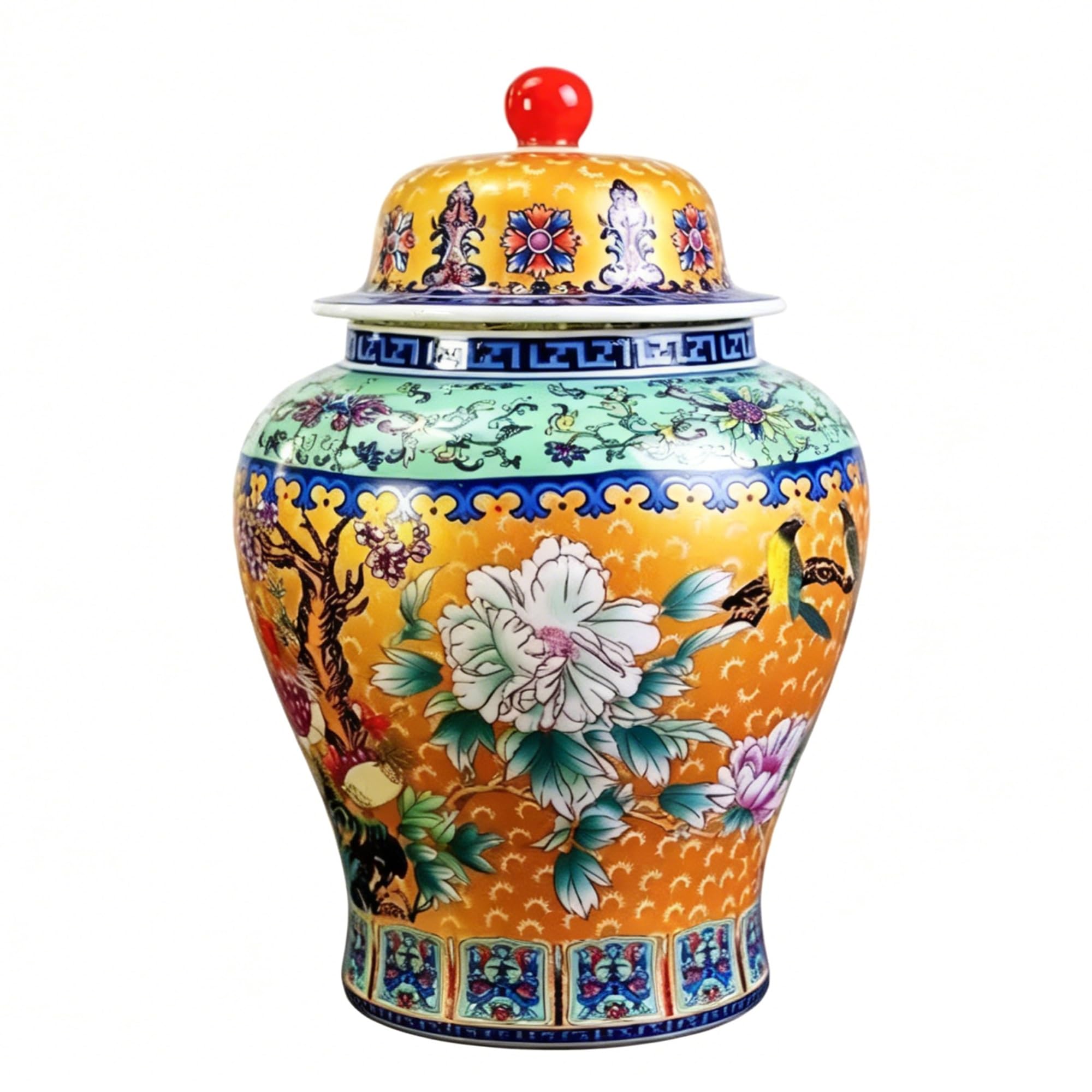 Ginger Jar Keramik Vorratsdose Chinoiserie Handbemalte Deko Dose Vintage Porzellanvase Für Wohndeko Wohnzimmer Tischdeko Geschenk