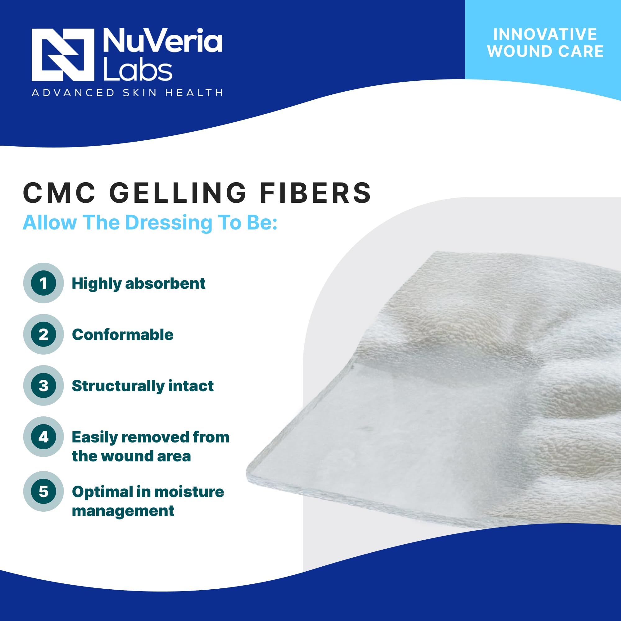 Exufiber AG Gelling Fiber Wound Dressing, 2" X 2 - View #6