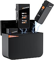 Vista 9 de COMICA Vimo C1 - Micrófono de solapa inalámbrico, mini micrófono de solapa con cancelación de ruido, modo de seguridad, micrófono inalámbrico