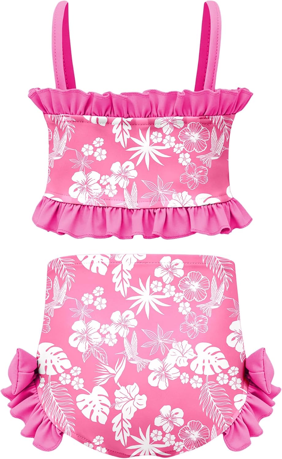 Toddler Girls Swimsuit Two Piece Bikini Set Top with Briefs Bathing Suit Summer Beachwear Beach Outfit