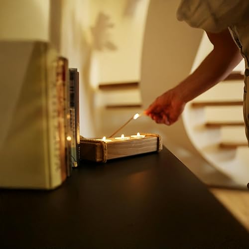 Miniatura 2 de Portavelas de madera - Portavelas rústico - Decoración de mesa de granja de madera fresca - Bandeja portavelas de 3 velas de té - Lindos portavelas