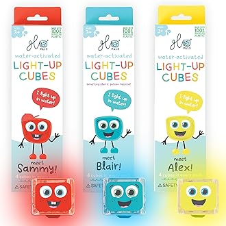 Water-Activated Light-Up Cubes Bundle for Sensory Play – 12 Pack (Primary Pals)