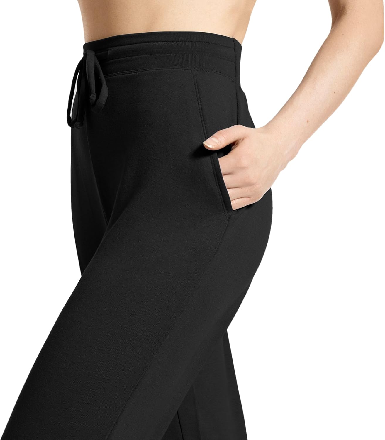 HUE Womens Super Soft Hi-Rise French Terry Jogger Pants with Pockets - Image 3