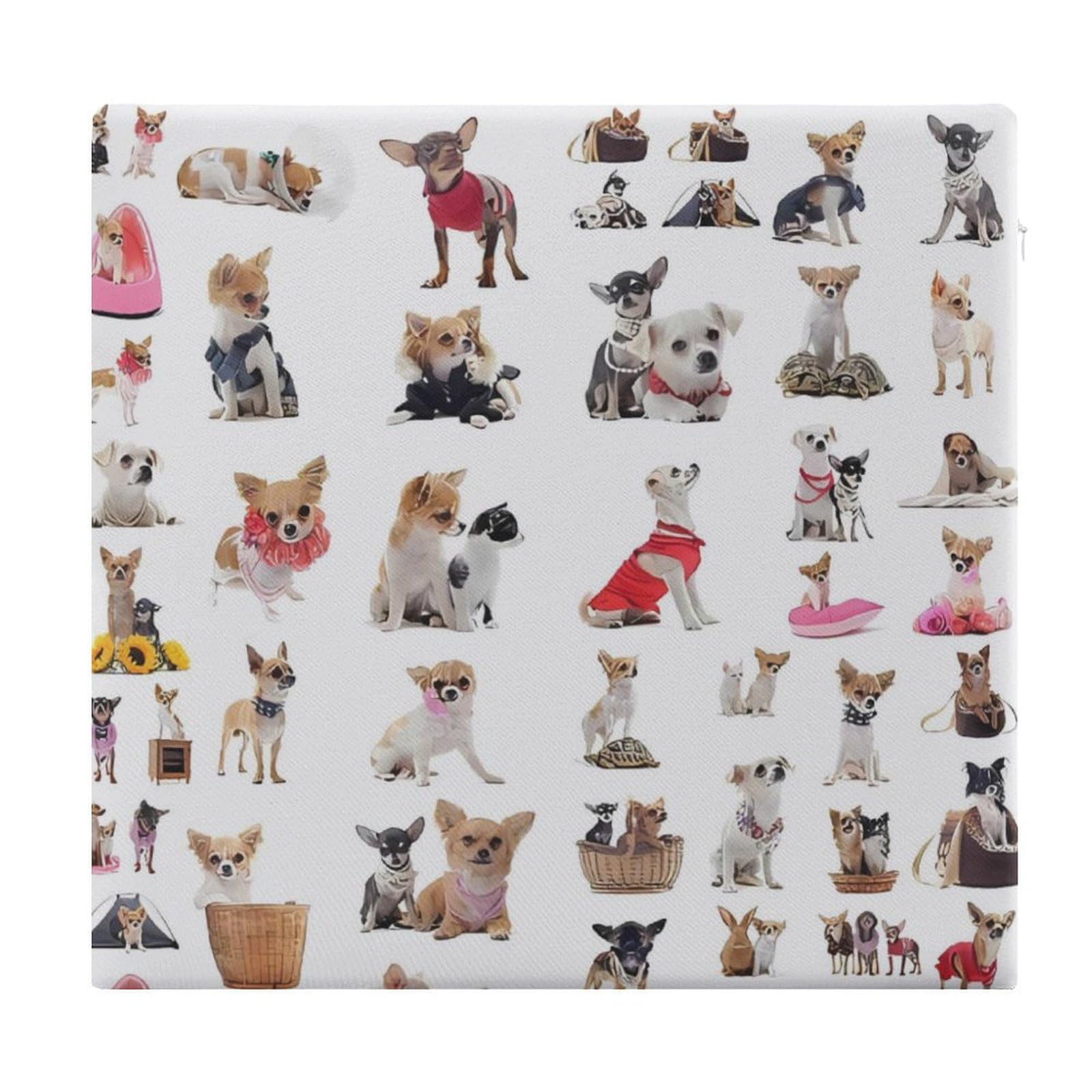Cojín viscoelástico para asiento con funda lavable de poliéster y diseño de perros