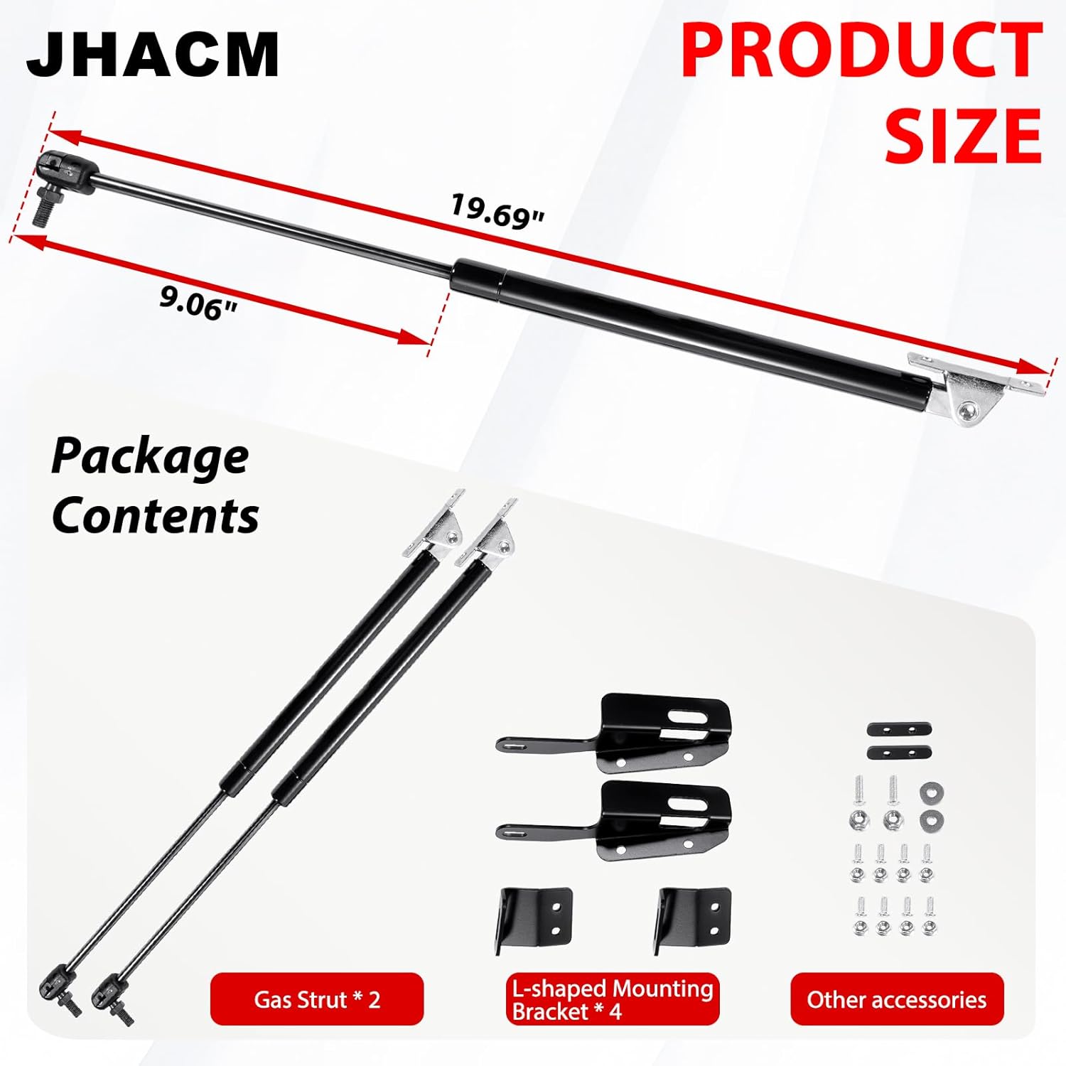 Hood Struts fits for Jeep Wrangler JK&Unlimited 2011-2018 Hood Lift Support Struts 2-PCS