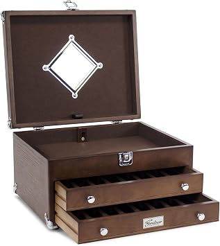 International GI-T14-D Dark Oak 2-Drawer EDC Case
