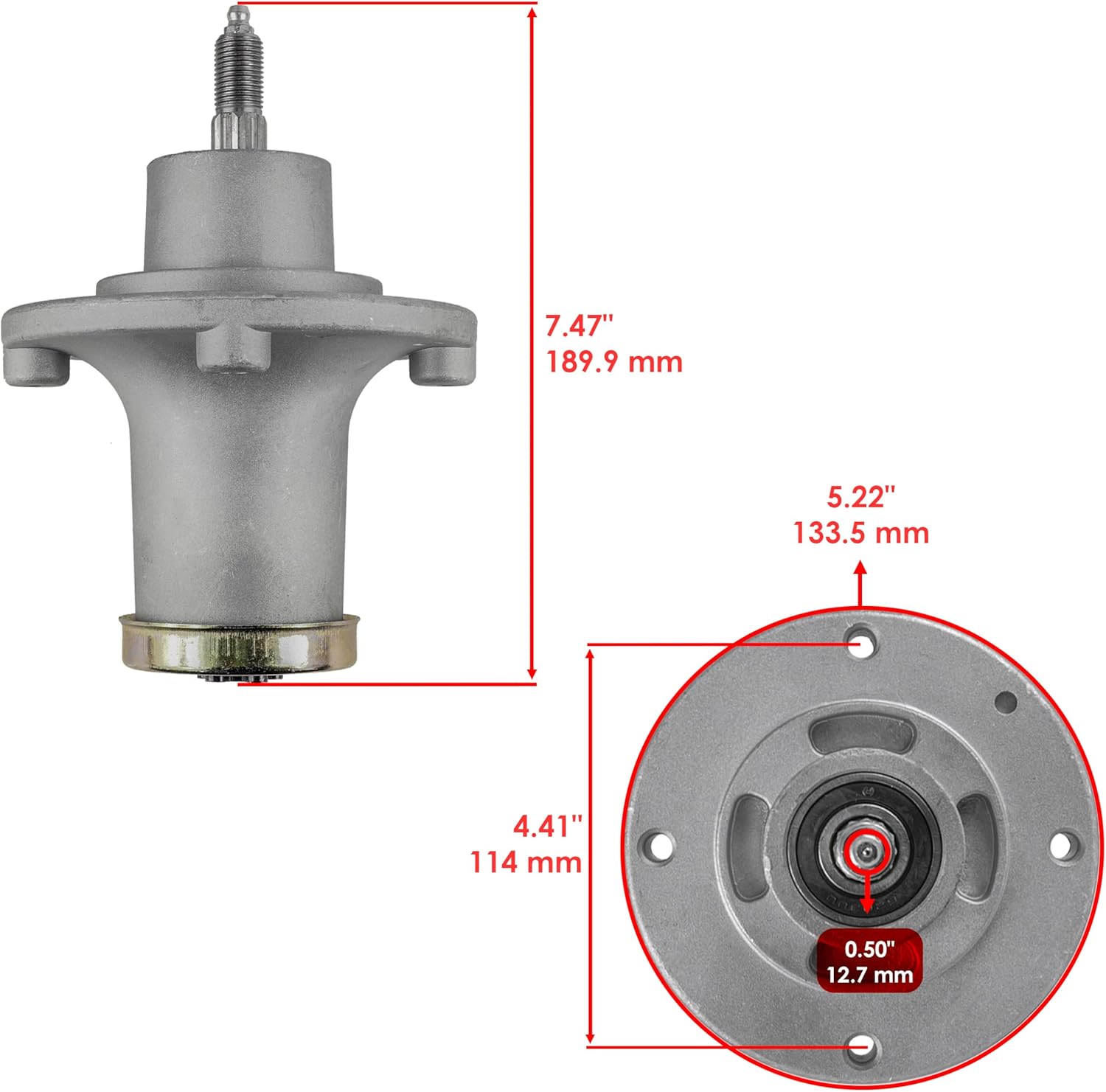 Caltric 2 Spindle Assembly Compatible with Husqvarna Ez4822 Ez4824 Ez5221 Ez5224 Ez5225 539112170