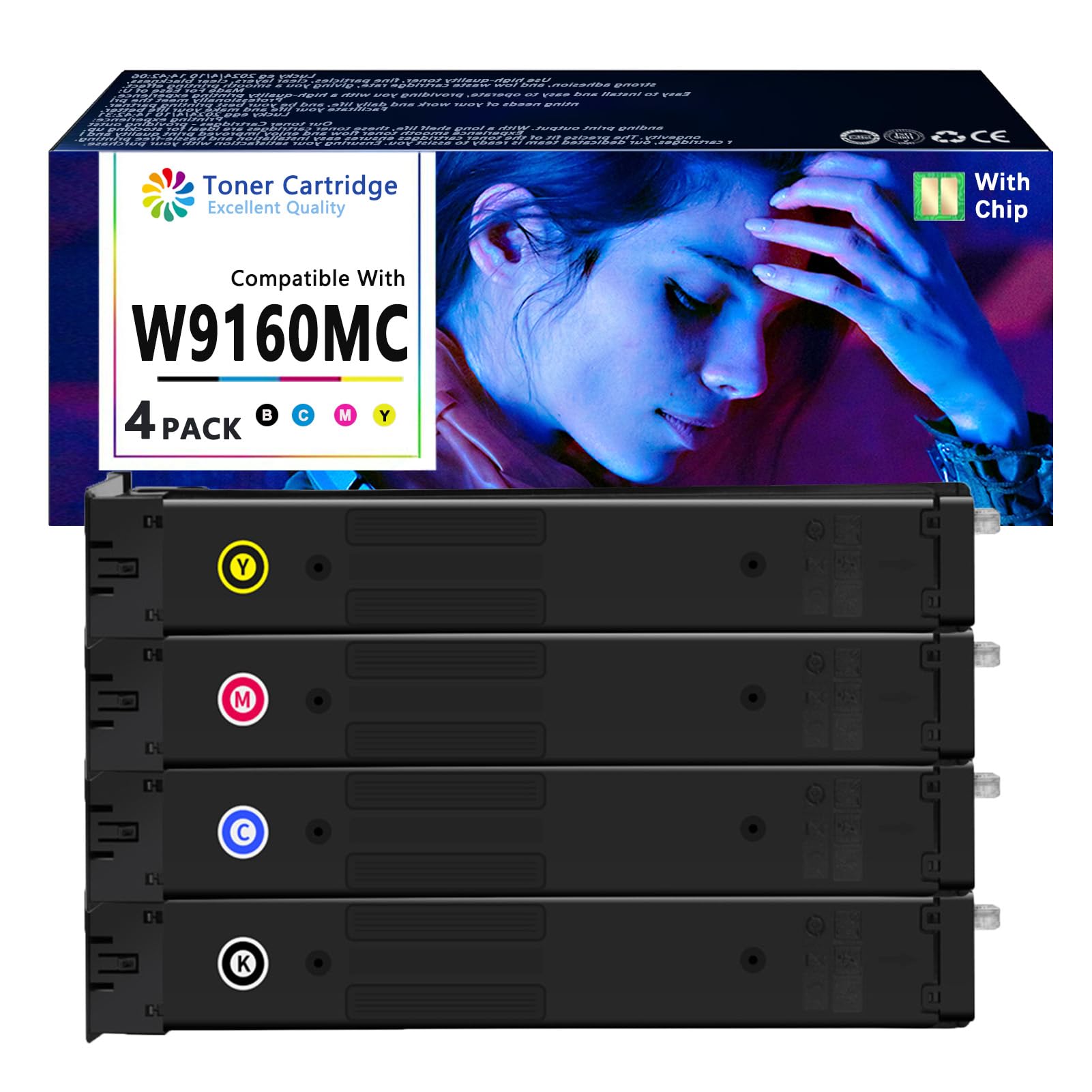 ERNITH W9160MC W9161MC W9162MC W9163MC Toner Replacement for HP Laserjet Managed MFP E87740dn E87750dn E87760dn E87770dn Flow MFP E87740z E87750z