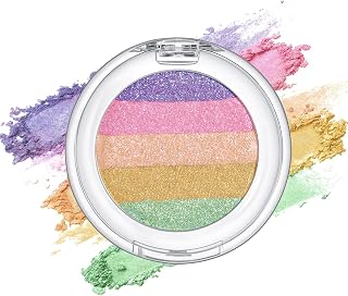 Erinde Glitter Eye Shadow, 5 Colors Mother of Pearl Shimmer Eye Shadow, Long Lasting Metallic Highlighter, High Pigmented, Easy to Dare, Soft Fine Texture, Colors Combinable, Vegan, 2.8g #02