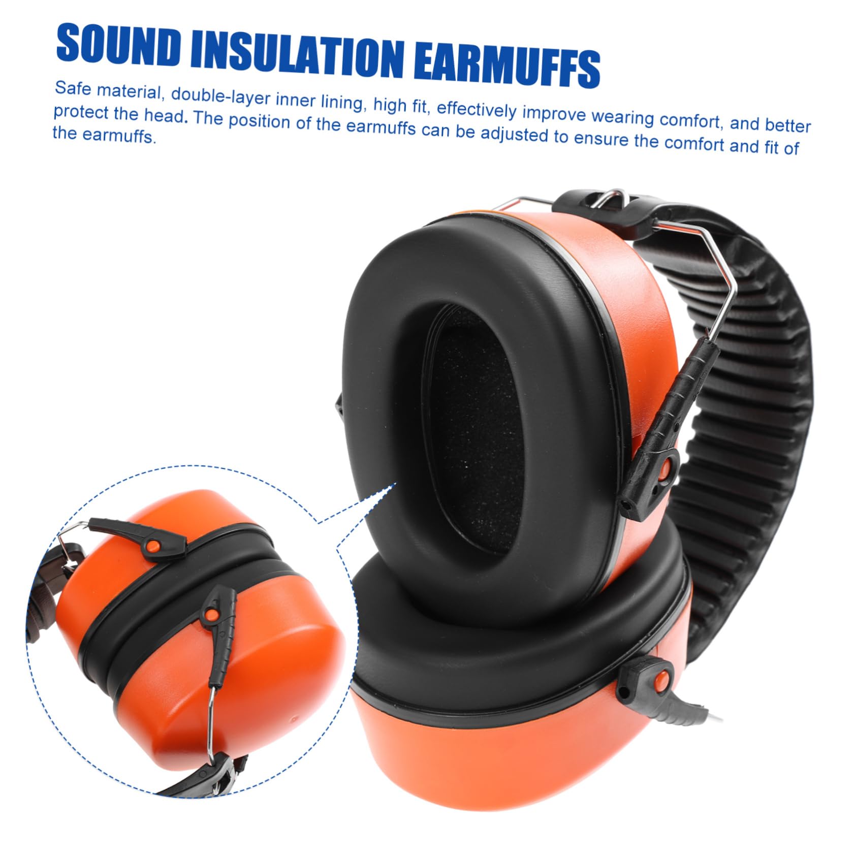SHINEOFI 2 Pezzi Cuffie Protettive Antirumore Leggere per Lavoratori Isolamento Earmuffs per Riduzione Del Rumore Industriali Design Head Mounted Facili da Trasportare
