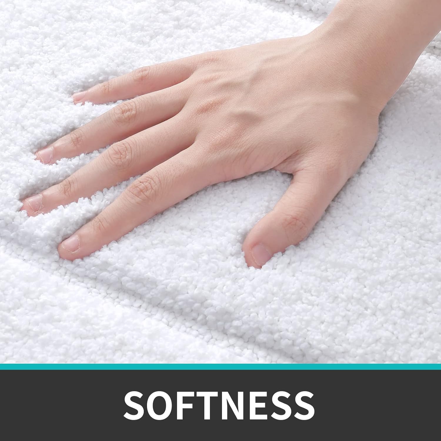 DEXI Bathroom Rug Mat, Extra Soft Absorbent Premium Bath Rug, Non-Slip Comfortable Bath Mat, Carpet for Tub, Shower, Bath Room, Machine Wash Dry, 16"x24", White : Home & Kitchen