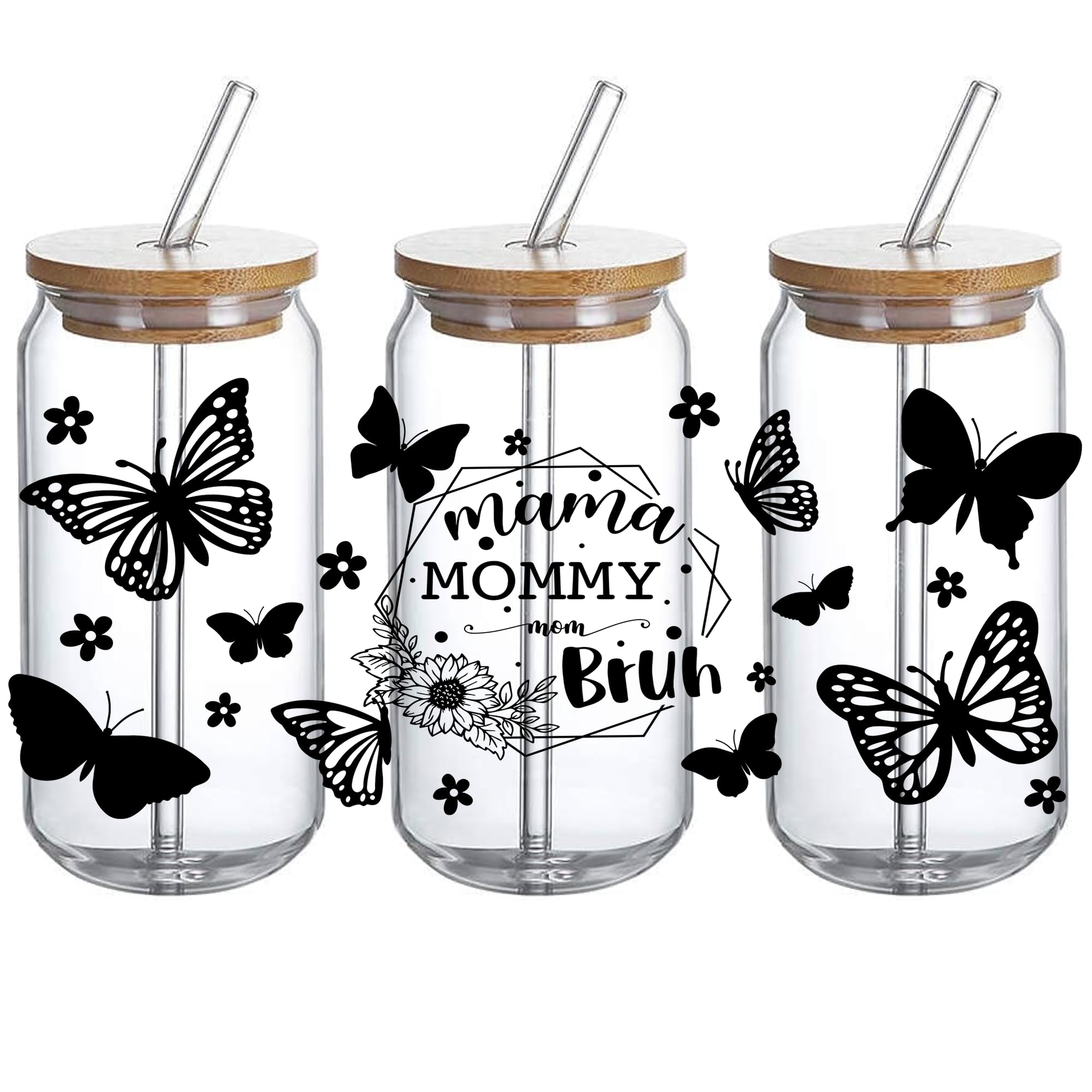 DTHOME3 UV DTF Glass Cup Wrap Transfer - Gift for Grandma DTHOME3 UV DTF Glass Cup Wrap Transfer - Gift for Grandma