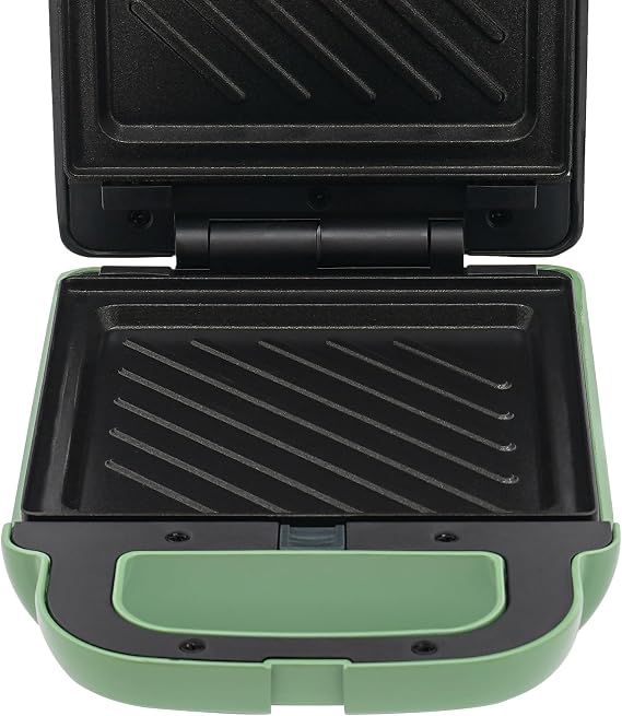 Sandwich maker (single plate),Non-stick pan,3-in-1 breakfast station - Green