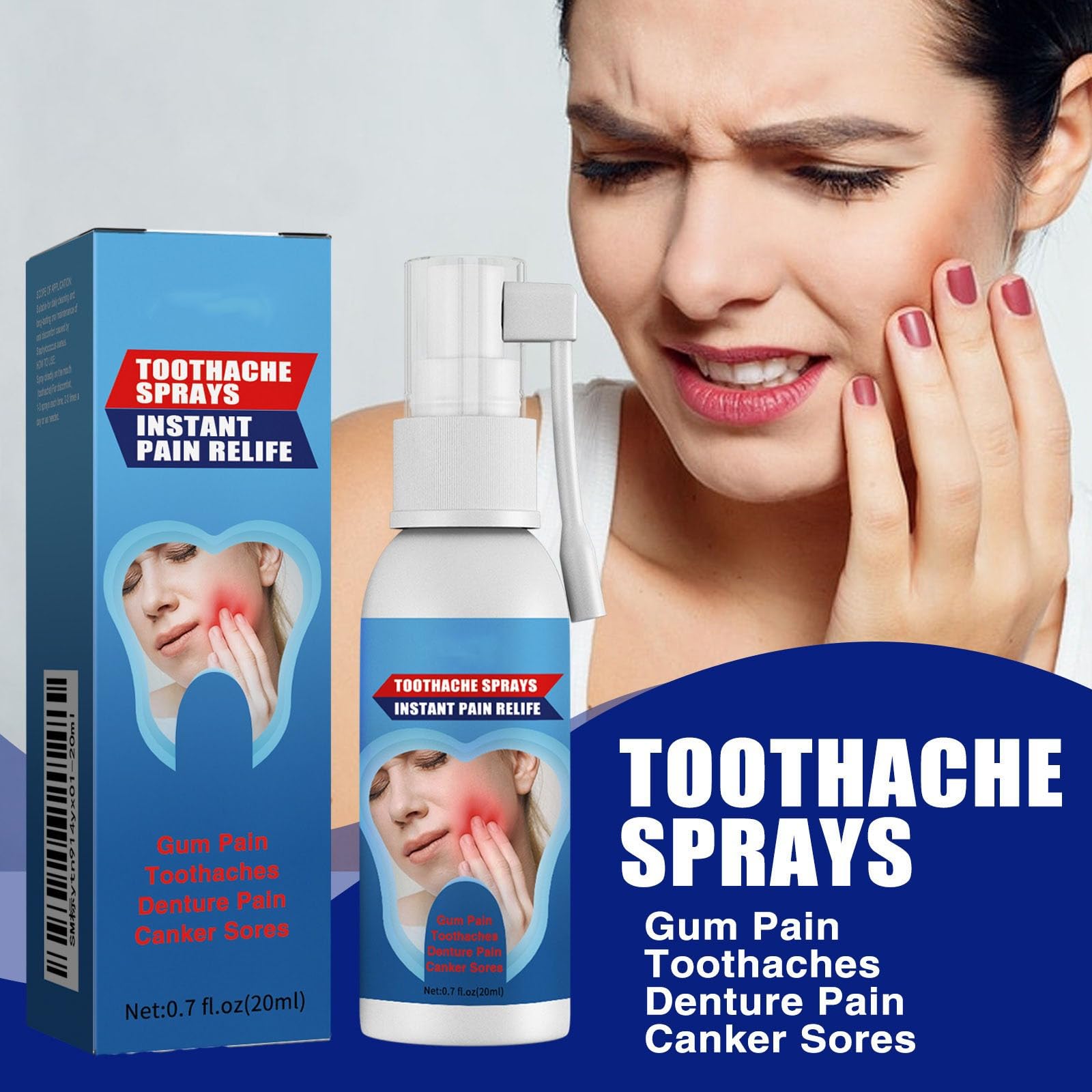 Spray Dental de Alivio Rápido, Tratamiento de los Dientes, Alivio del Dolor de Muela, Dolor Muscular