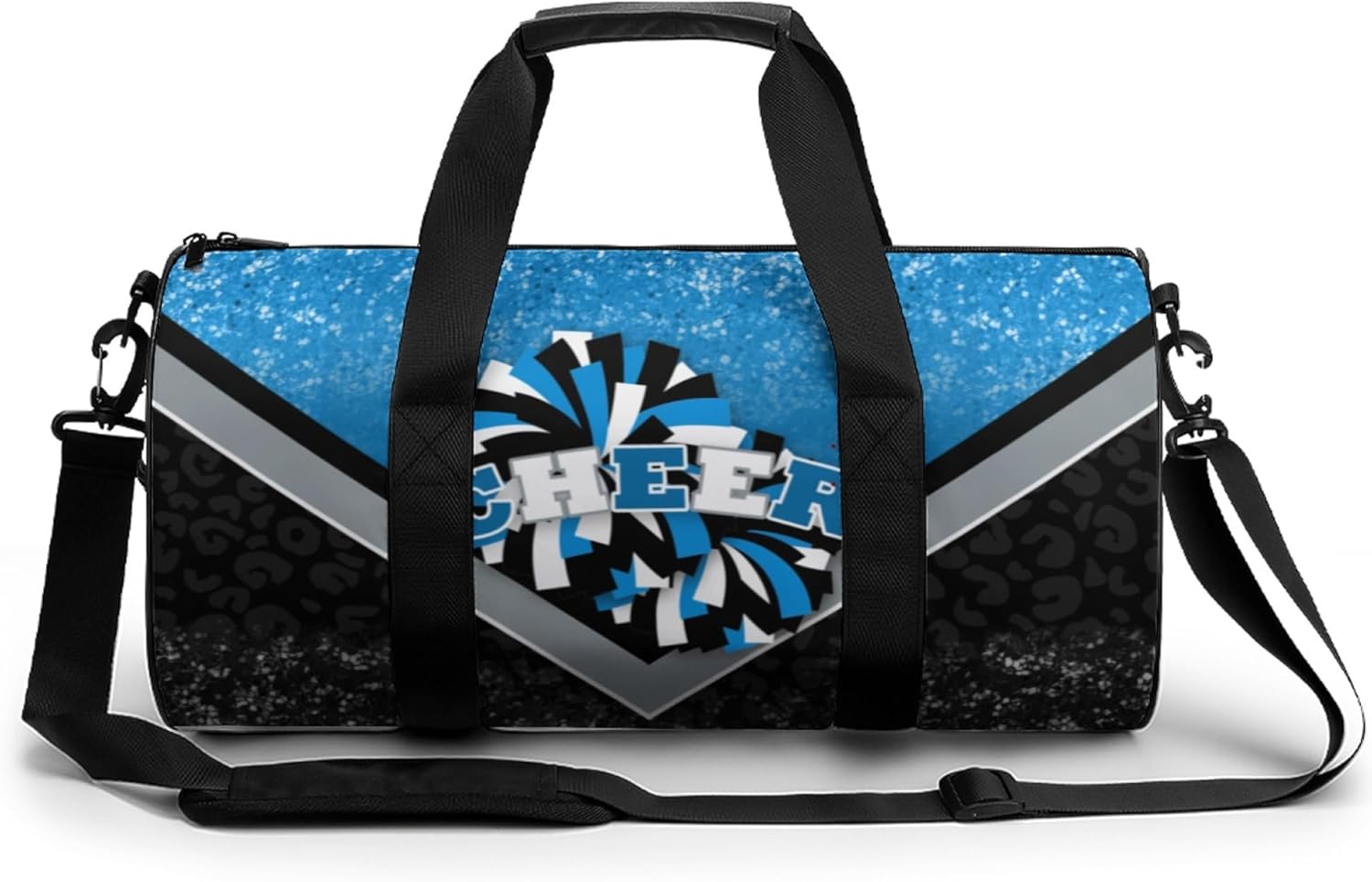 Sports Duffel for Cheerleaders, Cheer Bag for Women, Travel Duffle Bag, Weekender Bag, Cheerleading Gym Bag (Blue&Orange)