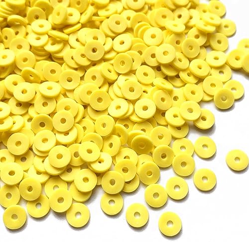 Jmassyang 3200 cuentas planas de arcilla Heishi de 0.236 pulgadas (0.236 in), cuentas espaciadoras redondas de polímero, espaciadoras sueltas para