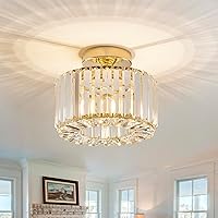 Vista 13 de Lámpara de techo semiempotrada de vidrio vintage plateada, paquete de 2 lámparas de techo de vidrio martillado, pequeña lámpara de techo para sala